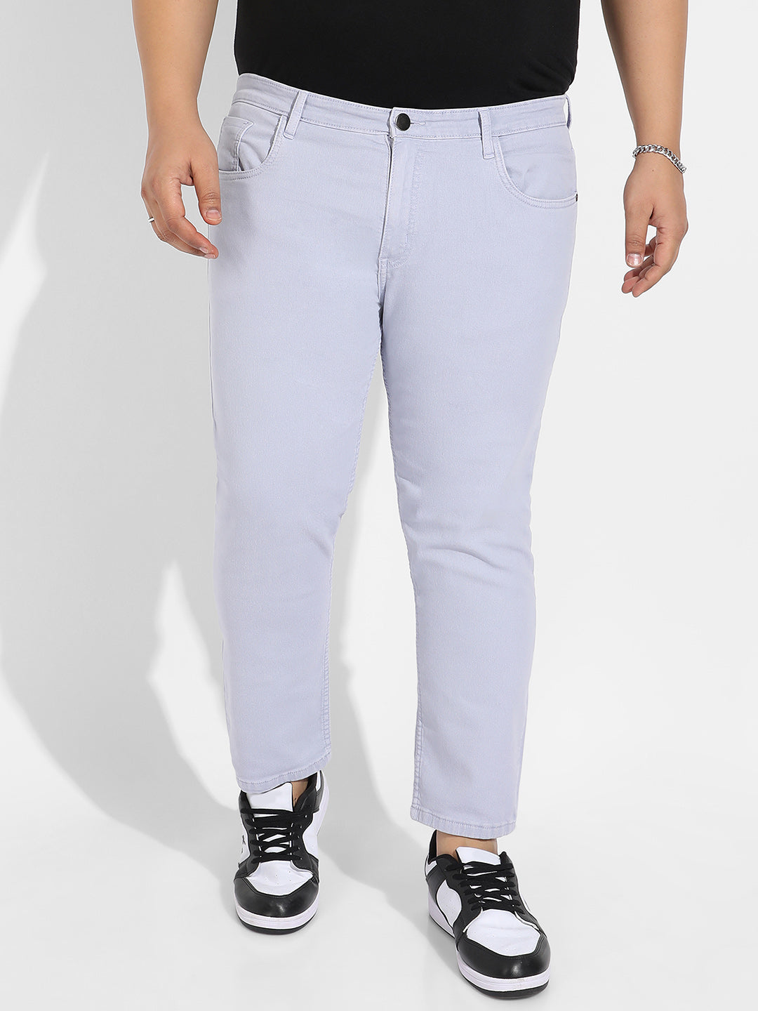 Light Grey Solid Denim Jeans