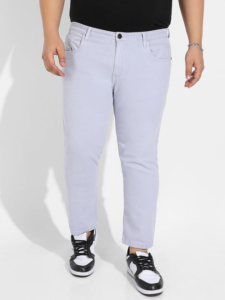Light Grey Solid Denim Jeans
