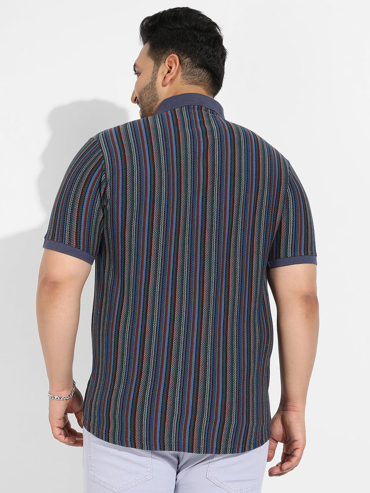 Multicolour Contrast Knitted Shirt