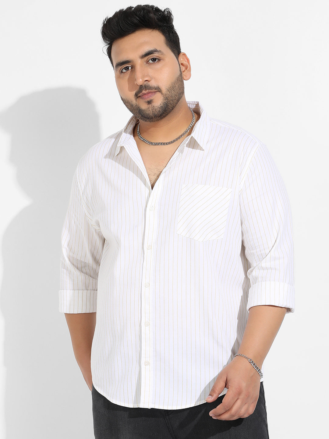 White Chalk Striped Shirt