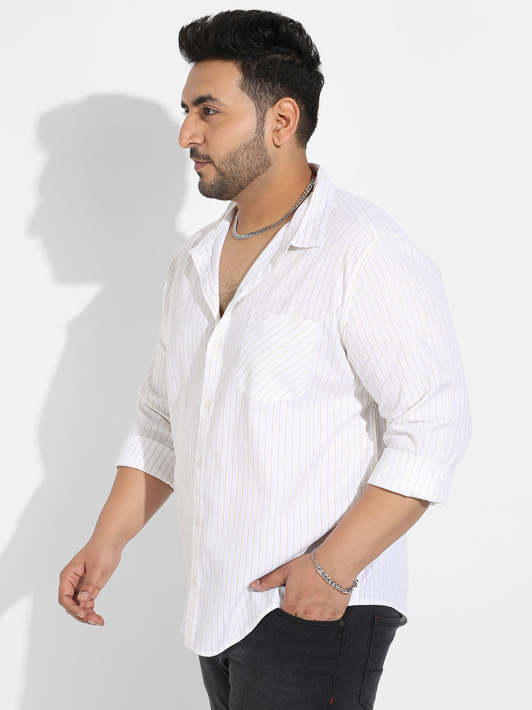 White Chalk Striped Shirt
