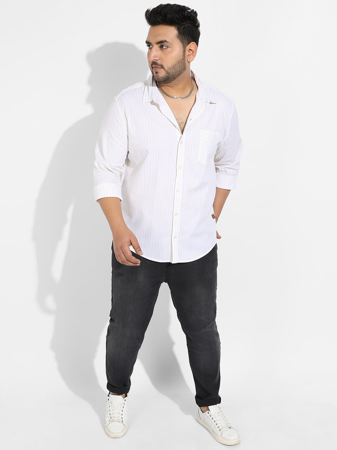 White Chalk Striped Shirt