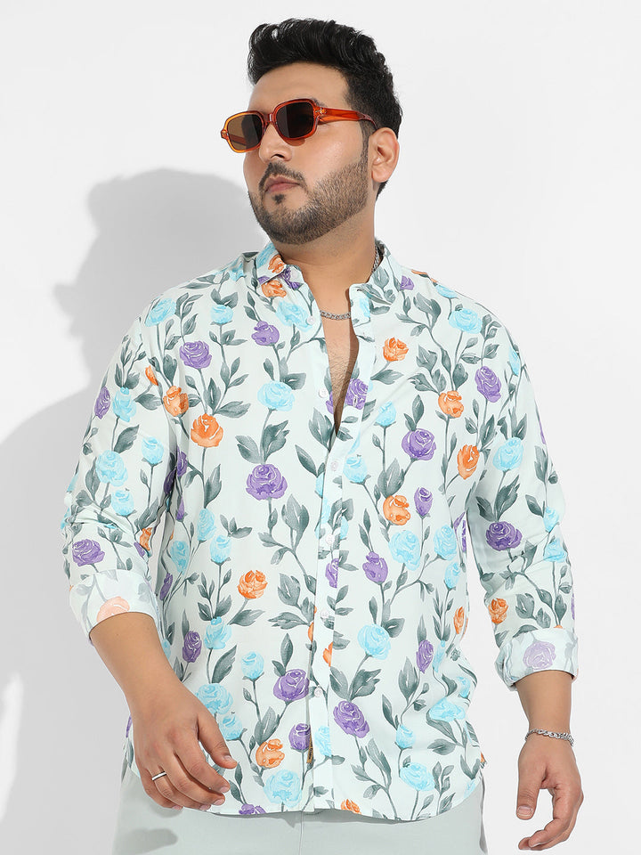 Rose Garden Print Button Up Shirt