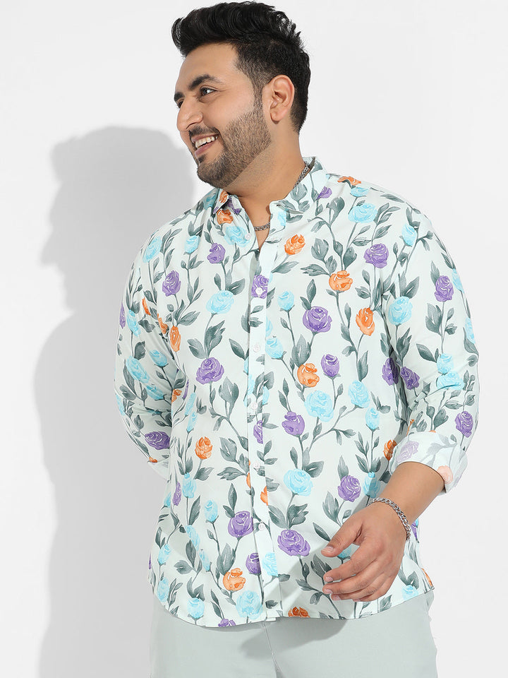 Rose Garden Print Button Up Shirt