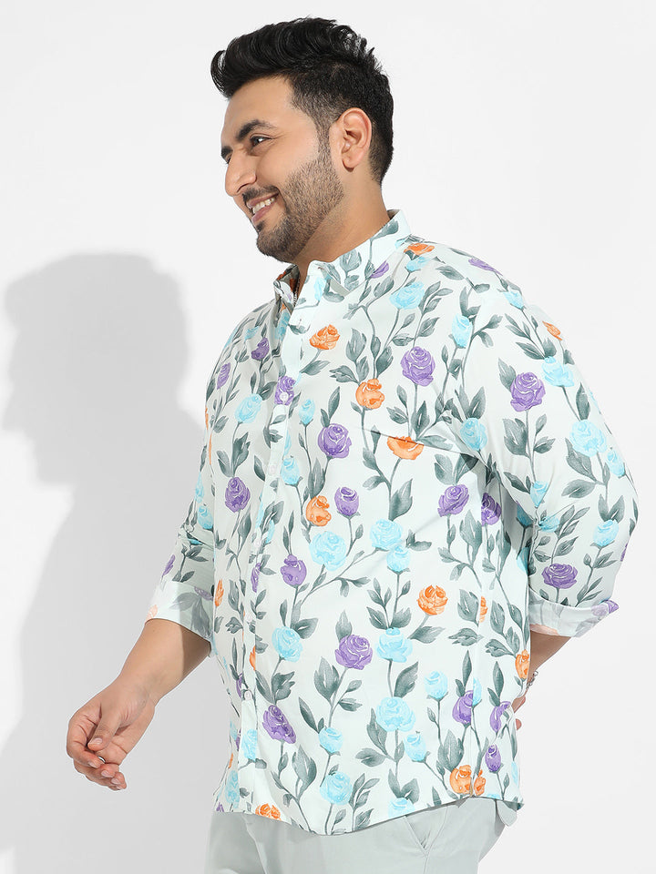 Rose Garden Print Button Up Shirt