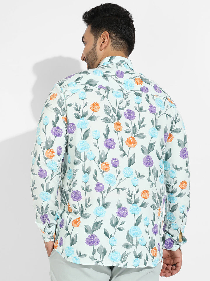 Rose Garden Print Button Up Shirt