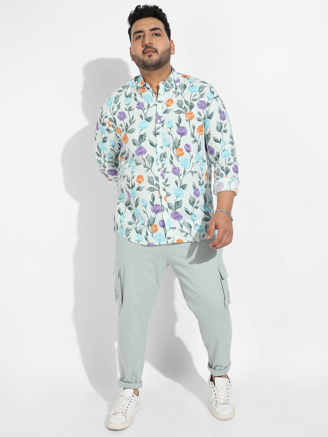 Rose Garden Print Button Up Shirt