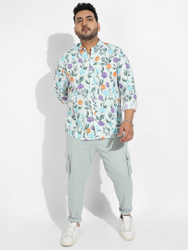 Rose Garden Print Button Up Shirt