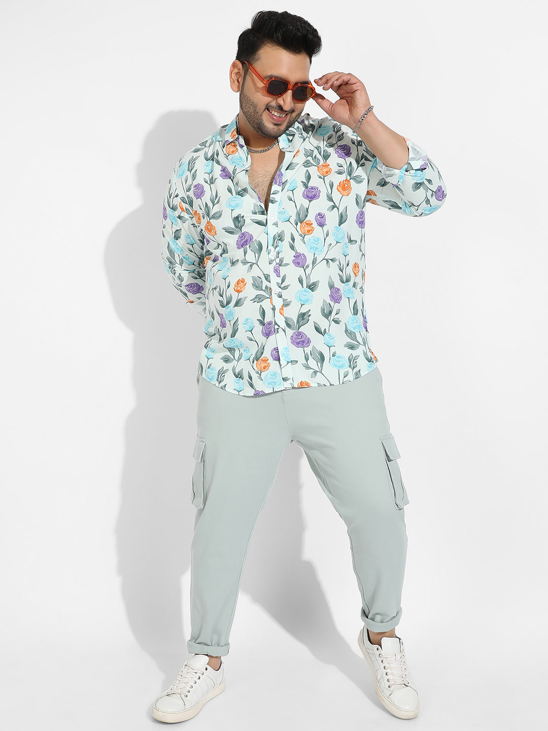 Rose Garden Print Button Up Shirt
