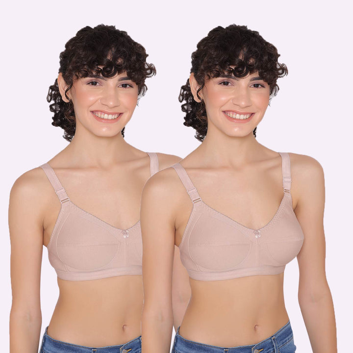 Women's full coverage cotton bra (Pack of 2) -BELLA