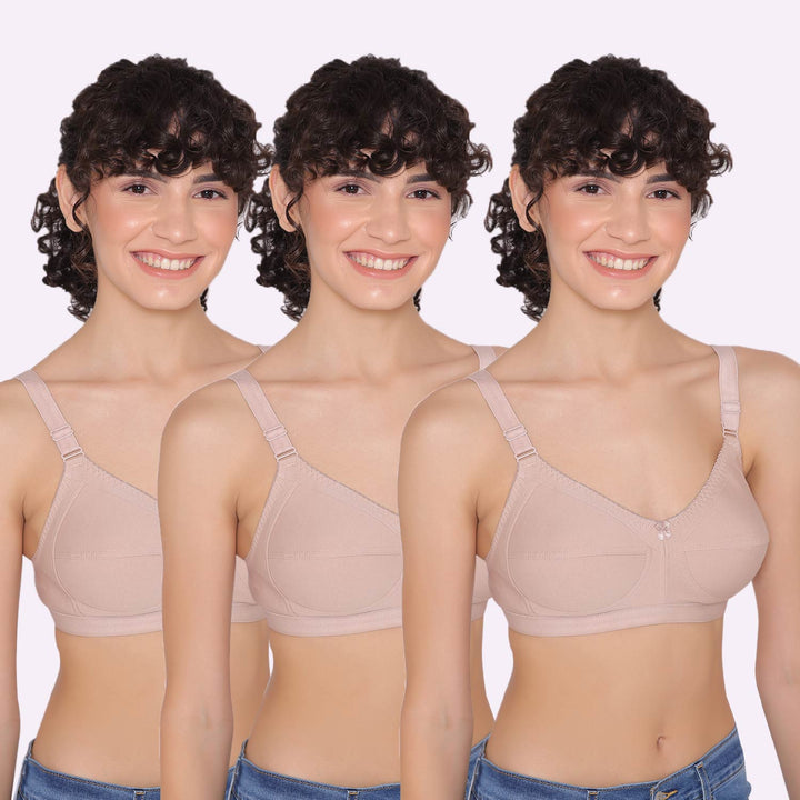 Women's full coverage cotton bra (Pack of 3) -BELLA