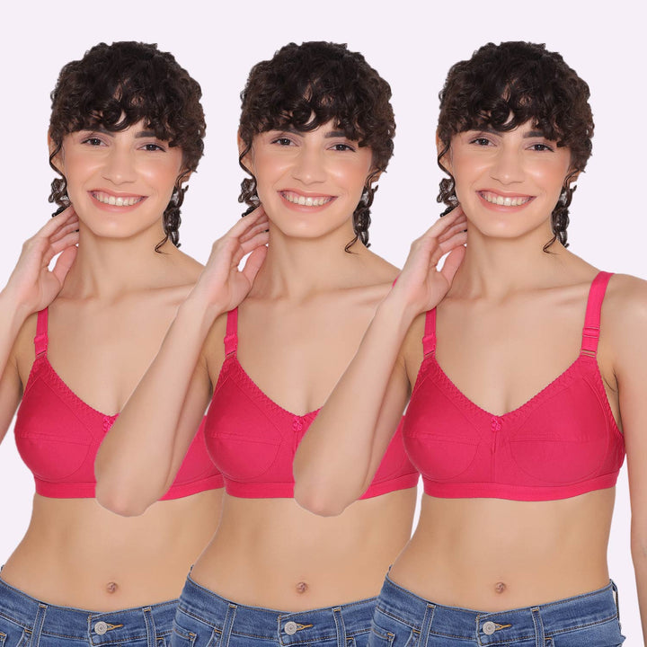 Women's full coverage cotton bra (Pack of 3) -BELLA