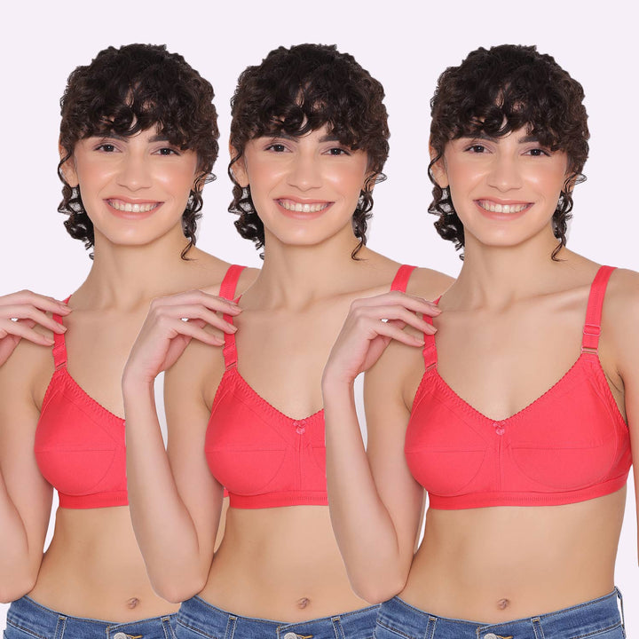 Women's full coverage cotton bra (Pack of 3) -BELLA