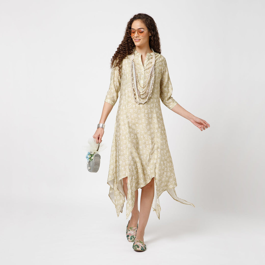 Hindi Lime Green Triangle Dress