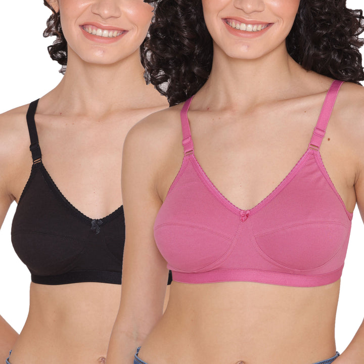 Women's Non Padded Non-Wired Regular Bra-RIO Combo of 2