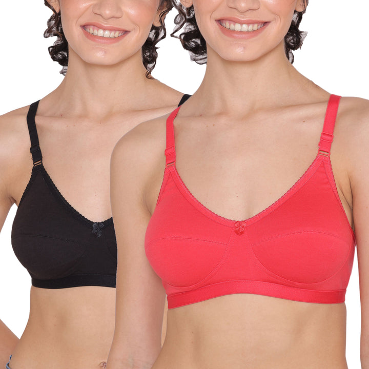 Women's Non Padded Non-Wired Regular Bra-RIO Combo of 2