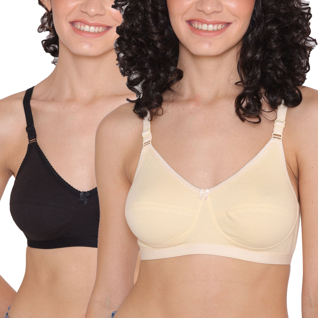 Women's Non Padded Non-Wired Regular Bra-RIO Combo of 2