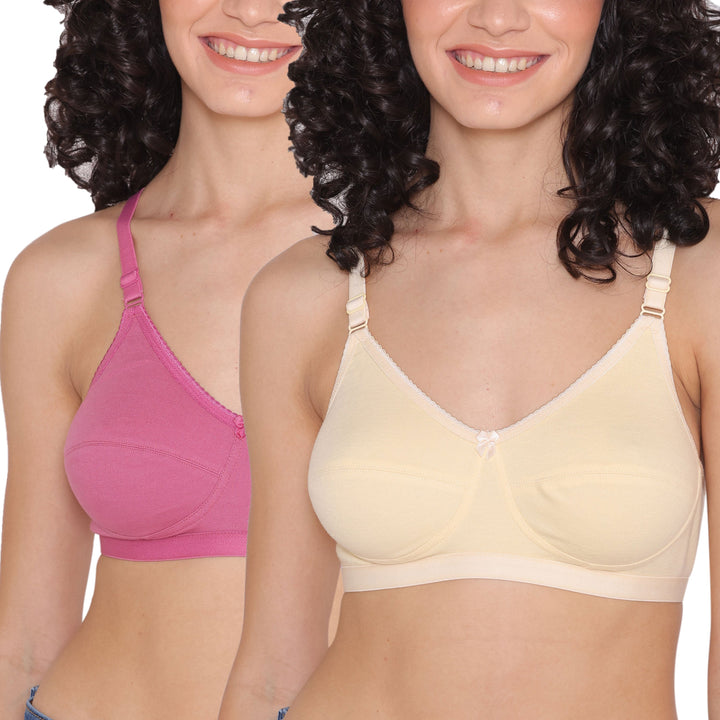 Women's Non Padded Non-Wired Regular Bra-RIO Combo of 2