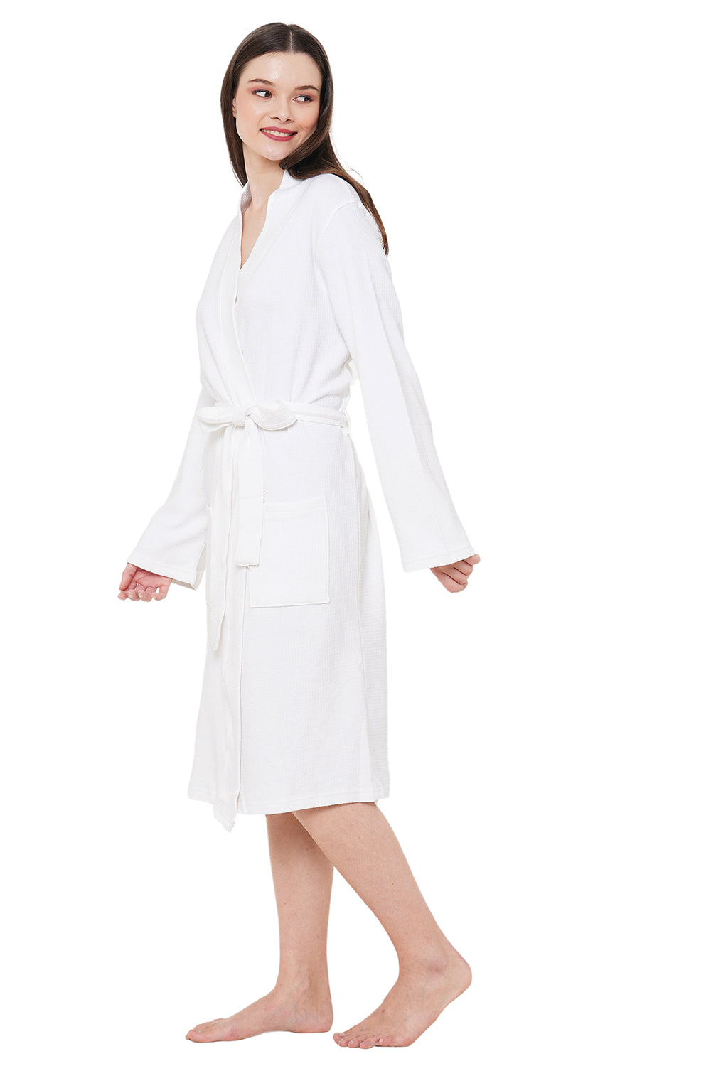 Organic Cotton White Bath Robe_ISL041