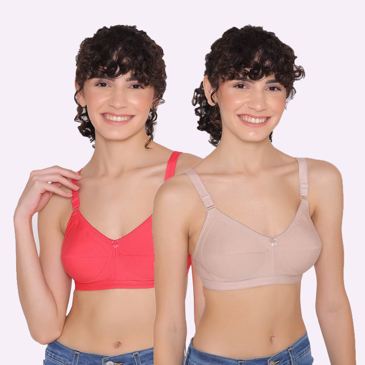Women's full coverage cotton bra (Pack of 2) -BELLA