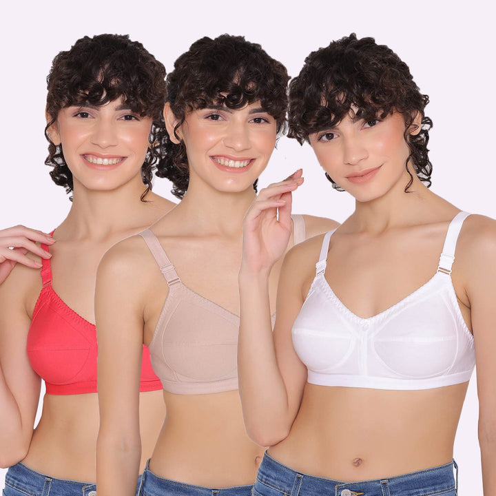 Women's full coverage cotton bra (Pack of 3) -BELLA