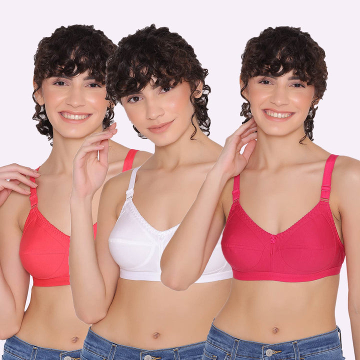 Women's full coverage cotton bra (Pack of 3) -BELLA