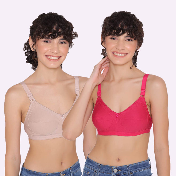 Women's full coverage cotton bra (Pack of 2) -BELLA