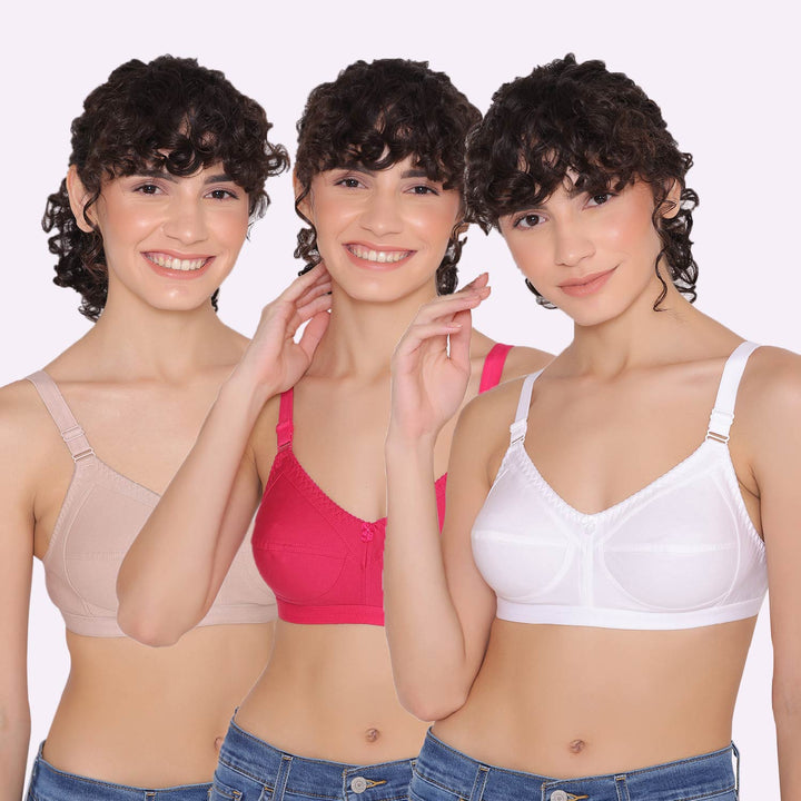 Women's full coverage cotton bra (Pack of 3) -BELLA