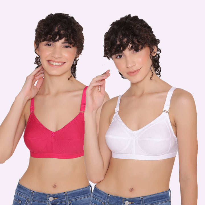 Women's full coverage cotton bra (Pack of 2) -BELLA