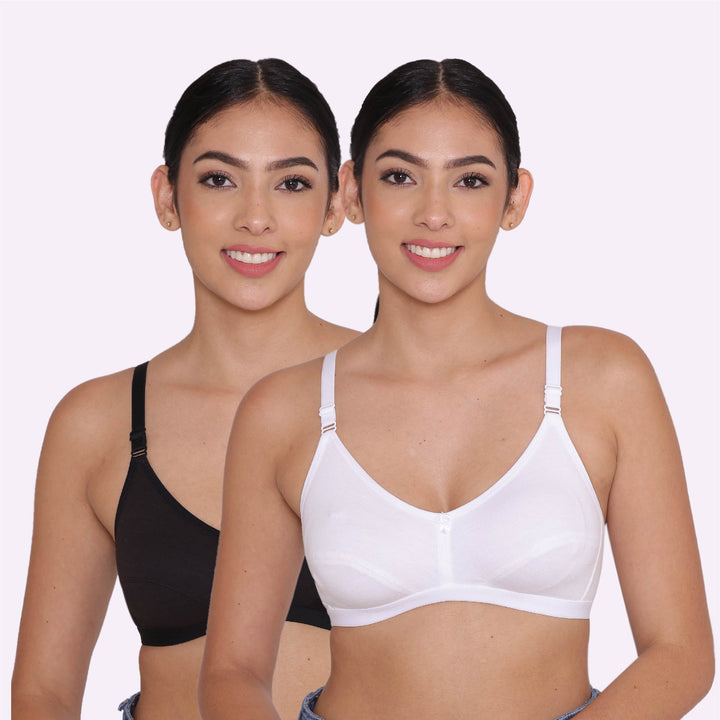 Women's Non Padded Non-Wired Regular Bra-Paris Combo of 2