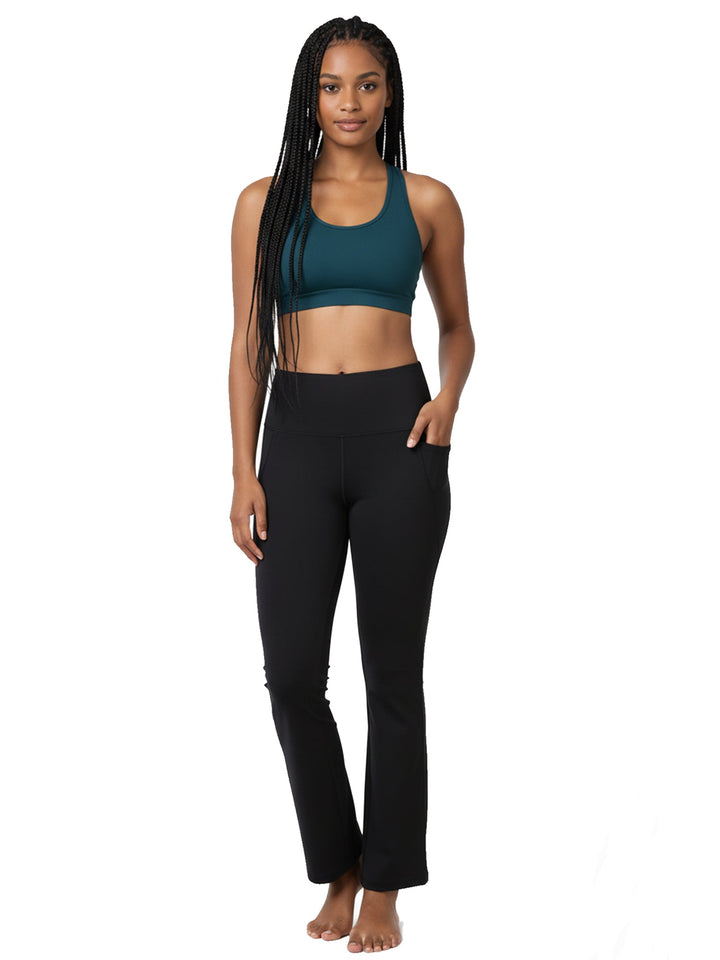 Recycled Fiber Black Flare Pants-ISL050-Black-