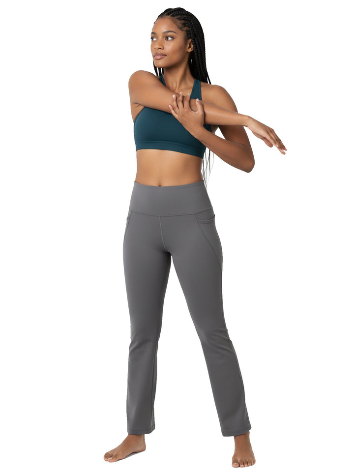 Recycled Fiber Black Flare Pants-ISL052-Steel Grey-