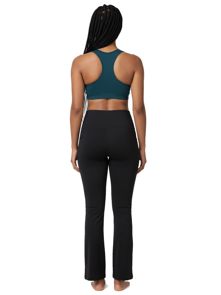 Recycled Fiber Black Flare Pants-ISL050-Black-