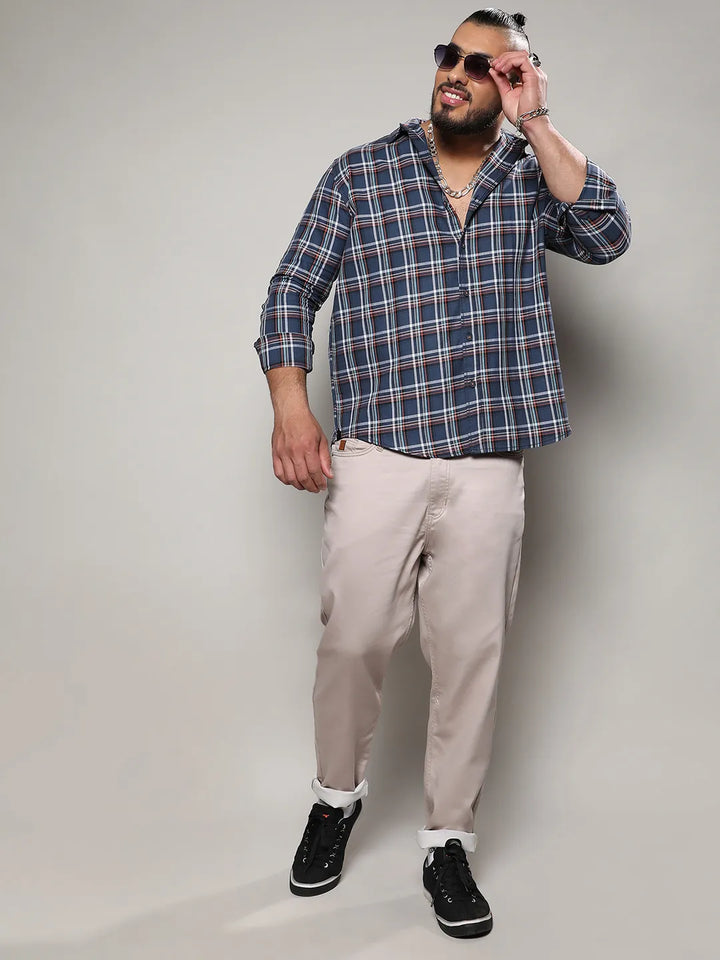 Blue Checkered Casual Shirt