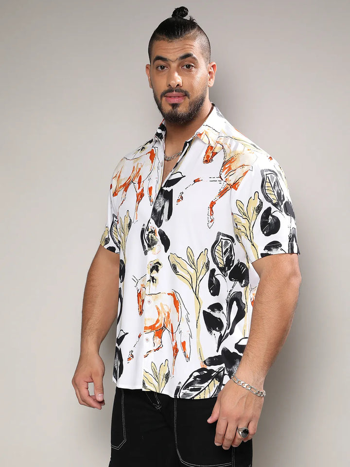 Brown & Black Foliage Horse Shirt