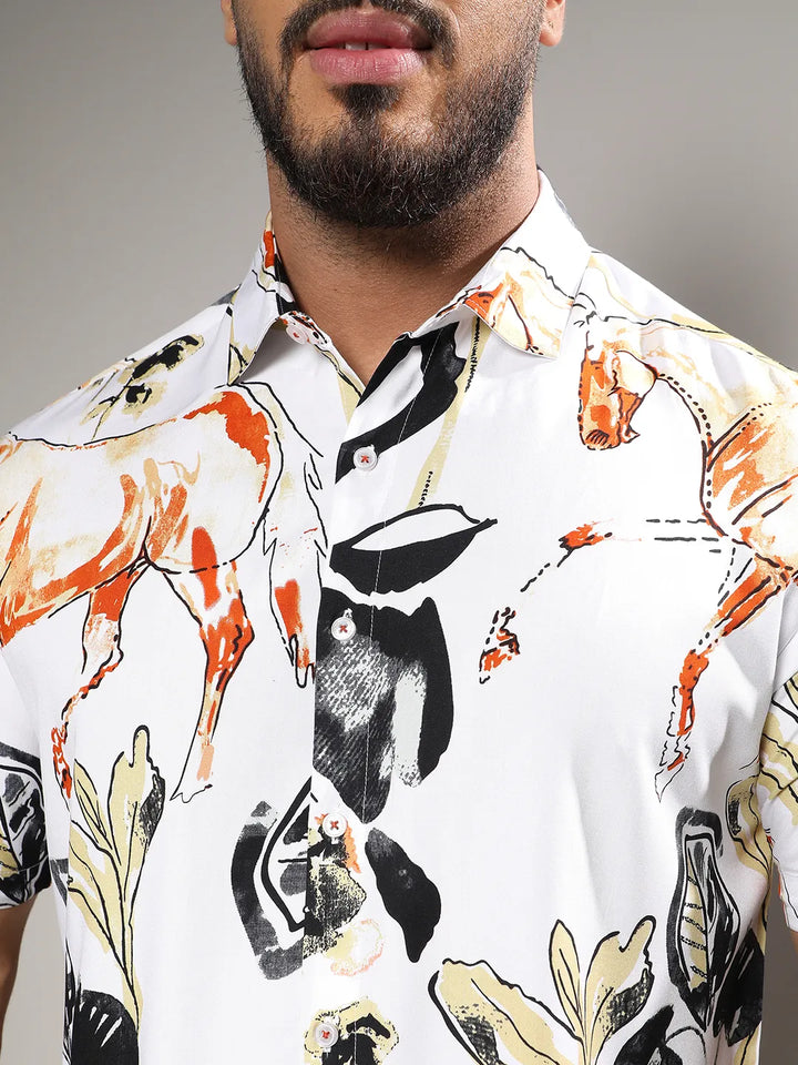 Brown & Black Foliage Horse Shirt