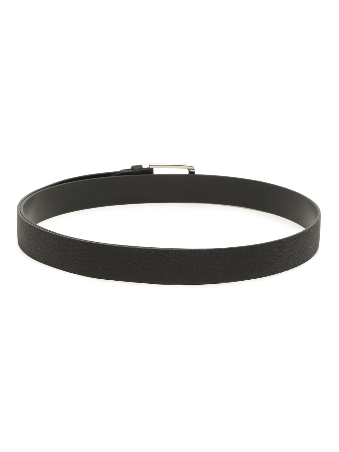 Plus Size Men Black Solid Leather Belt