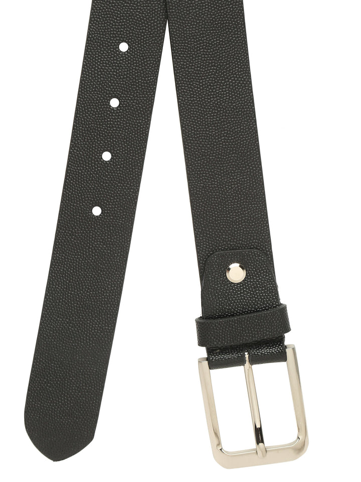 Plus Size Men Black Solid Leather Belt