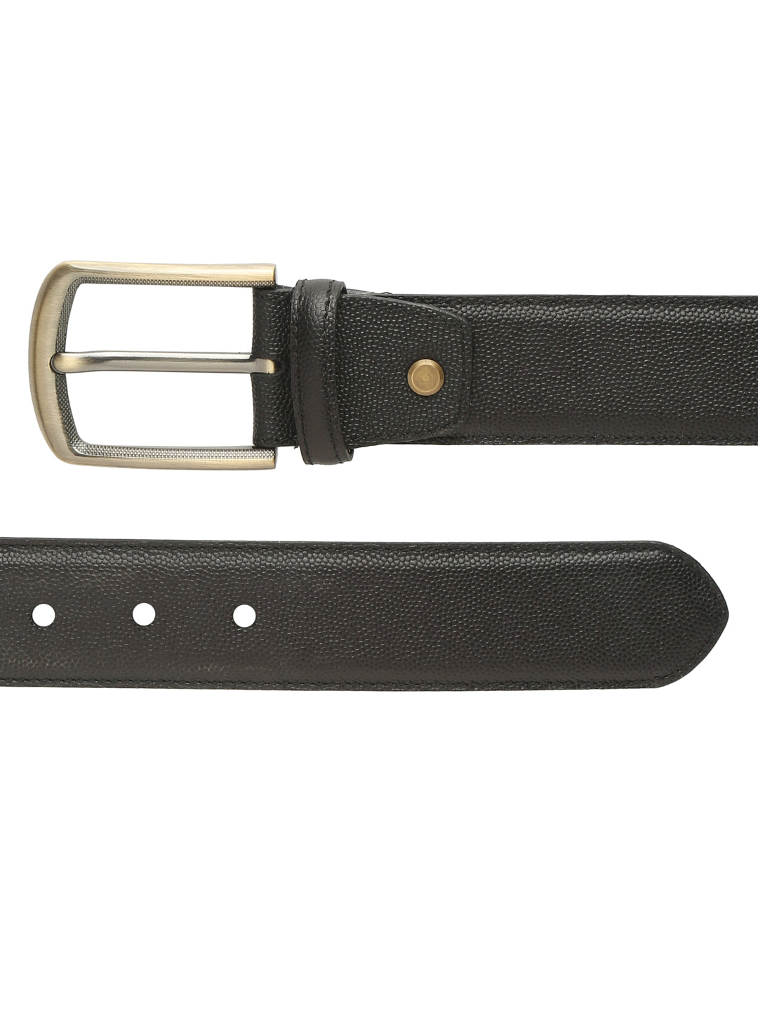 Plus Size Men Black Textured Leather Belt