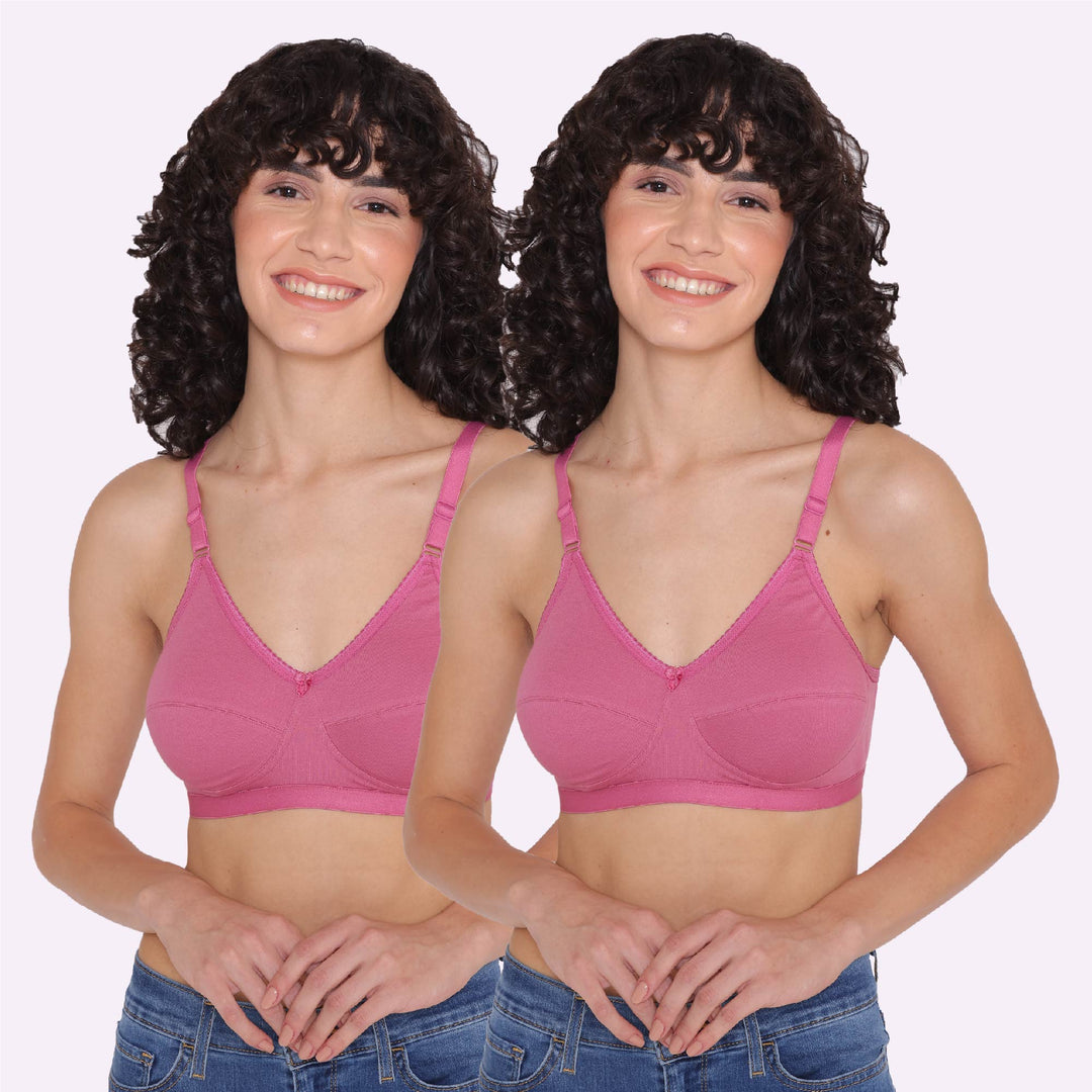 Women's Non Padded Non-Wired Regular Bra-RIO Combo of 2
