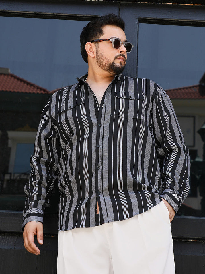 Utility Multitrack-Striped Shirt