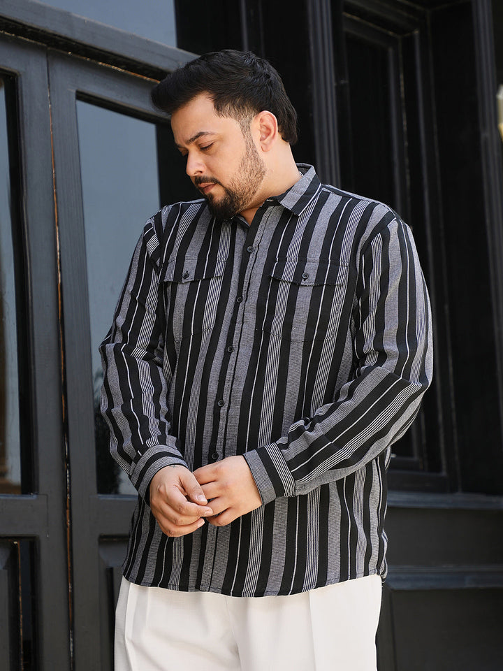 Utility Multitrack-Striped Shirt