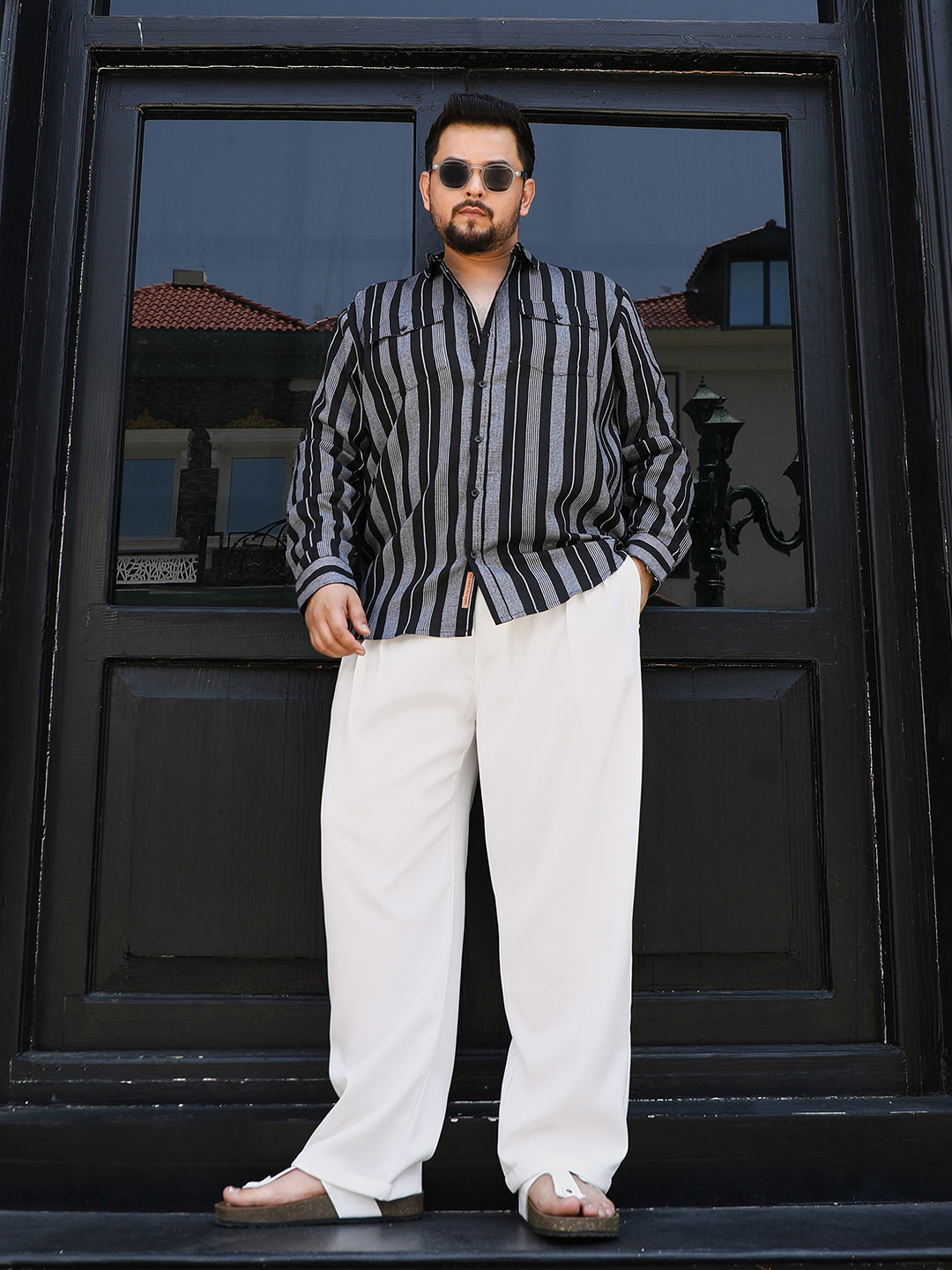 Utility Multitrack-Striped Shirt