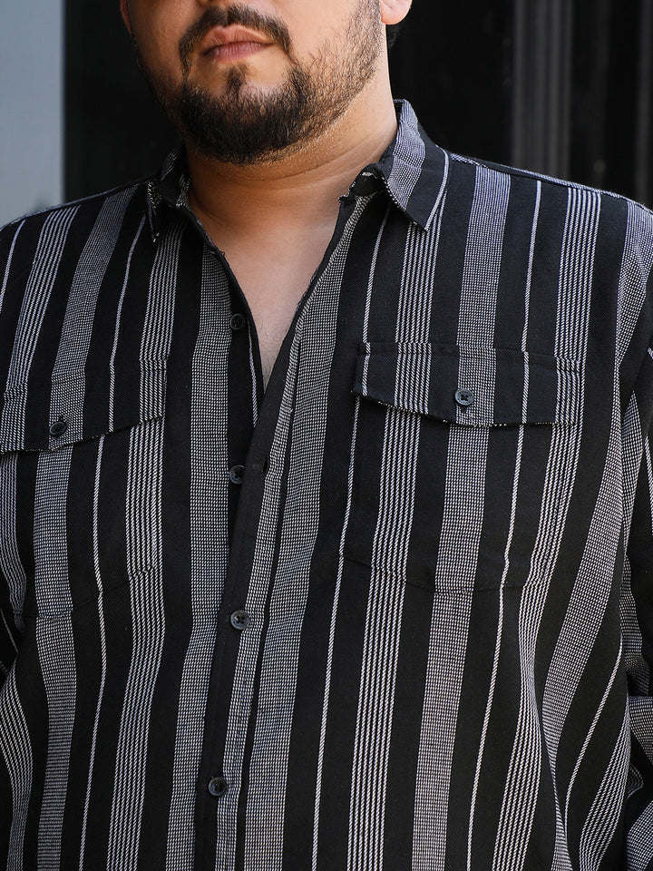 Utility Multitrack-Striped Shirt