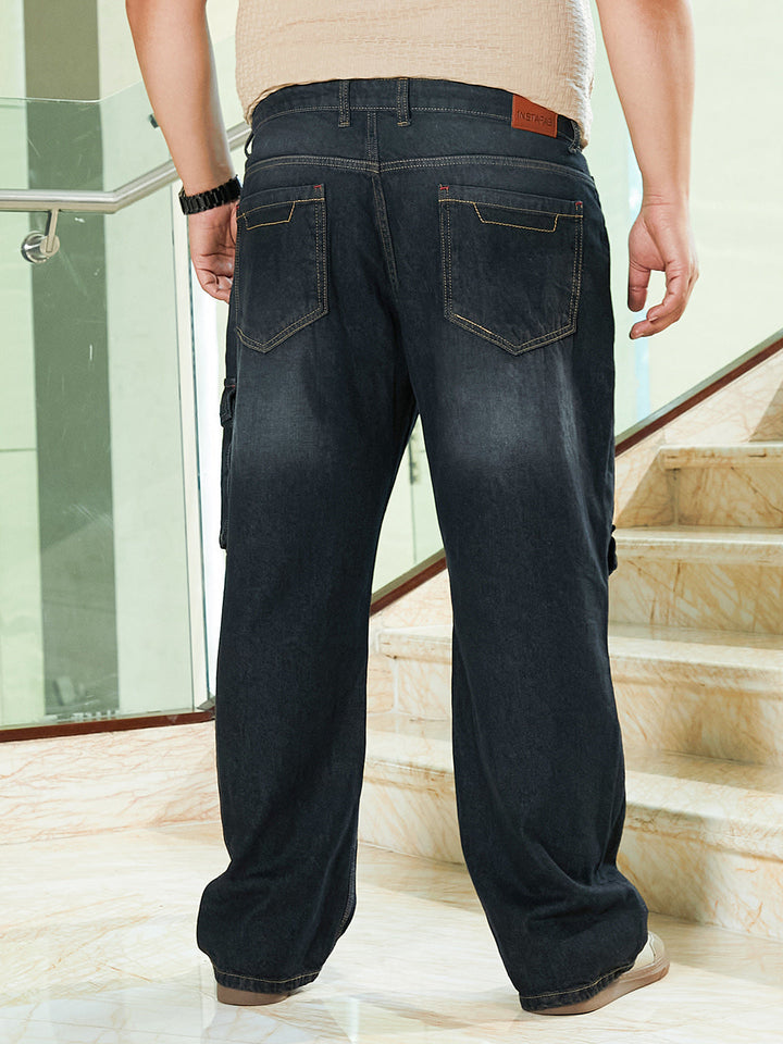 Washed Straight-Leg Denim Jeans