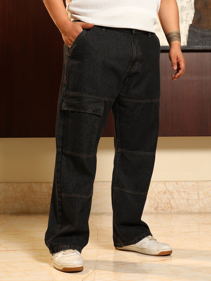 Panelled-Utility Denim Jeans