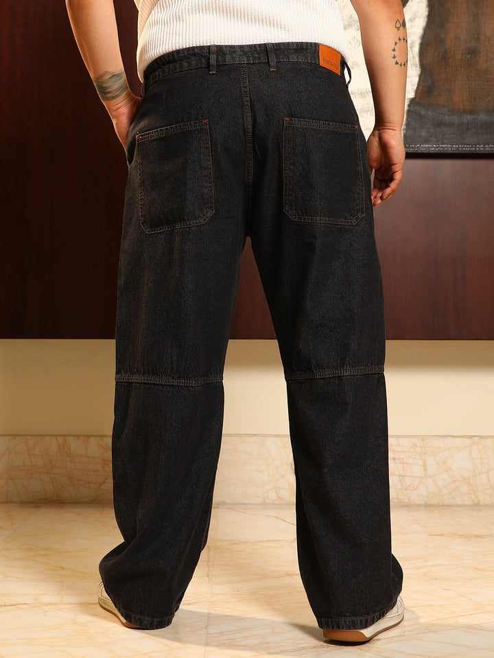 Panelled-Utility Denim Jeans