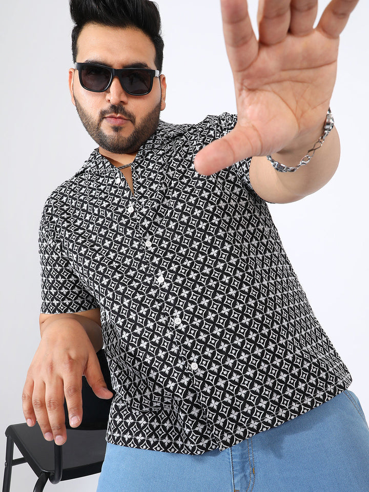 Contrast Embroidered Shirt