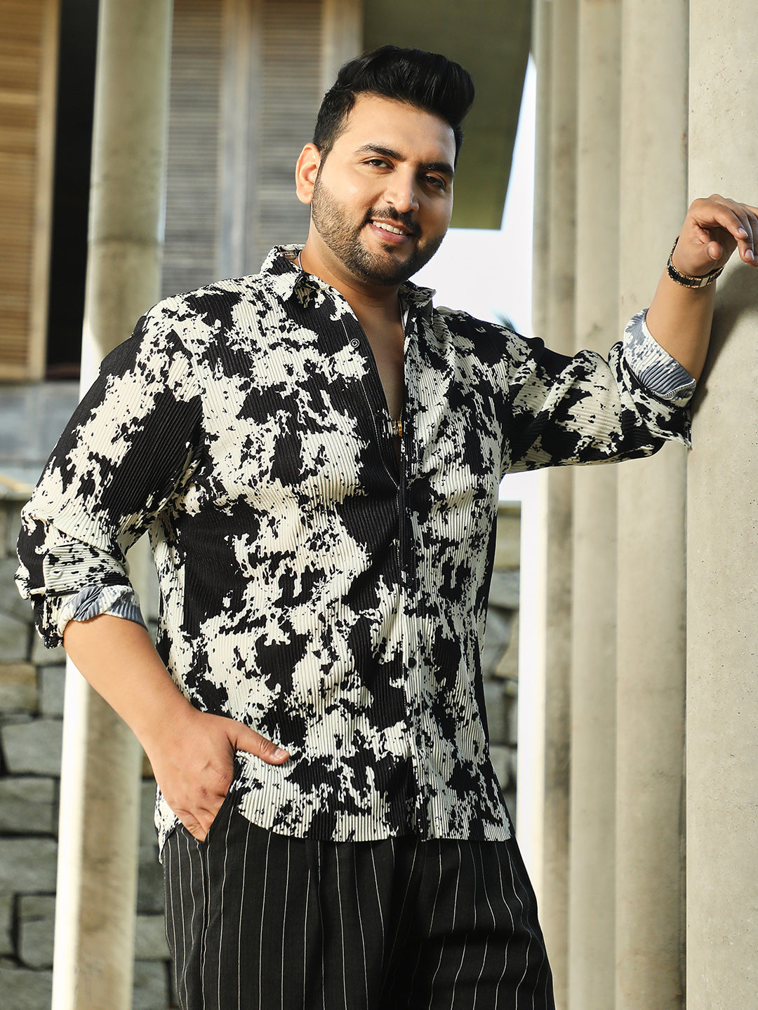 Splash-Pleat Shirt