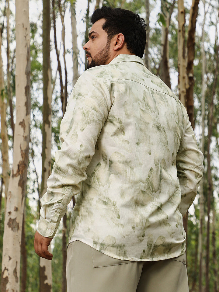 Faded-Waterstrokes Imprint Shirt